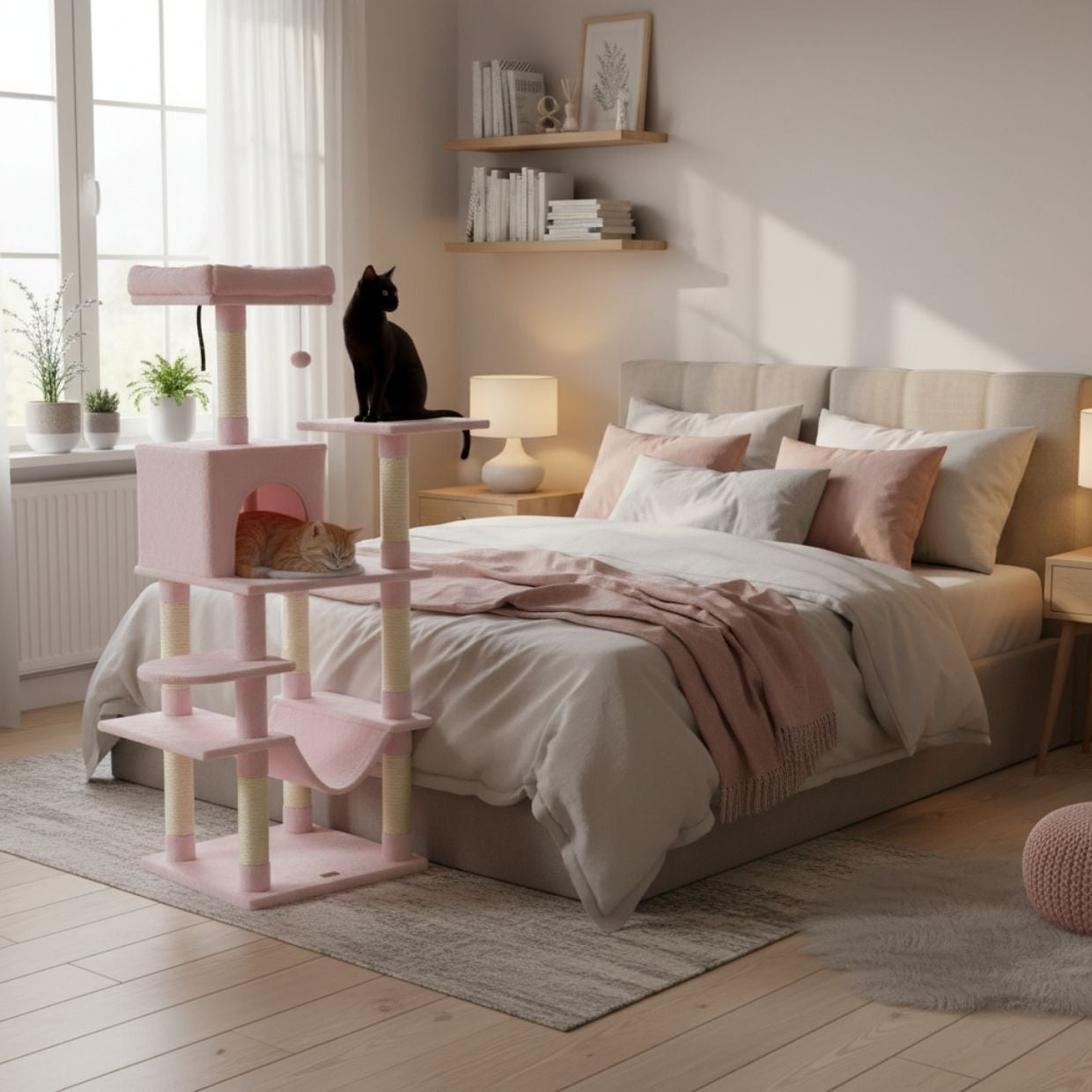 Pink Cat Tree | Modern Multi-Level Indoor Condo 2