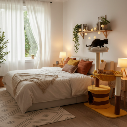 Bee Cat Tree | Indoor Cat Tower with Cozy Condo 4