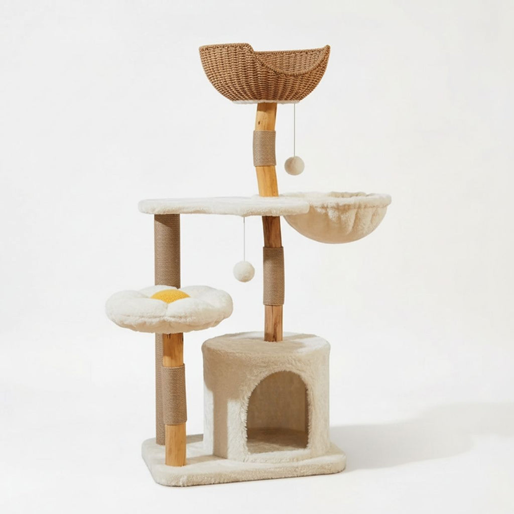 Cat Haven Tower | Solid Wood Cat Tree for Large Cats 0