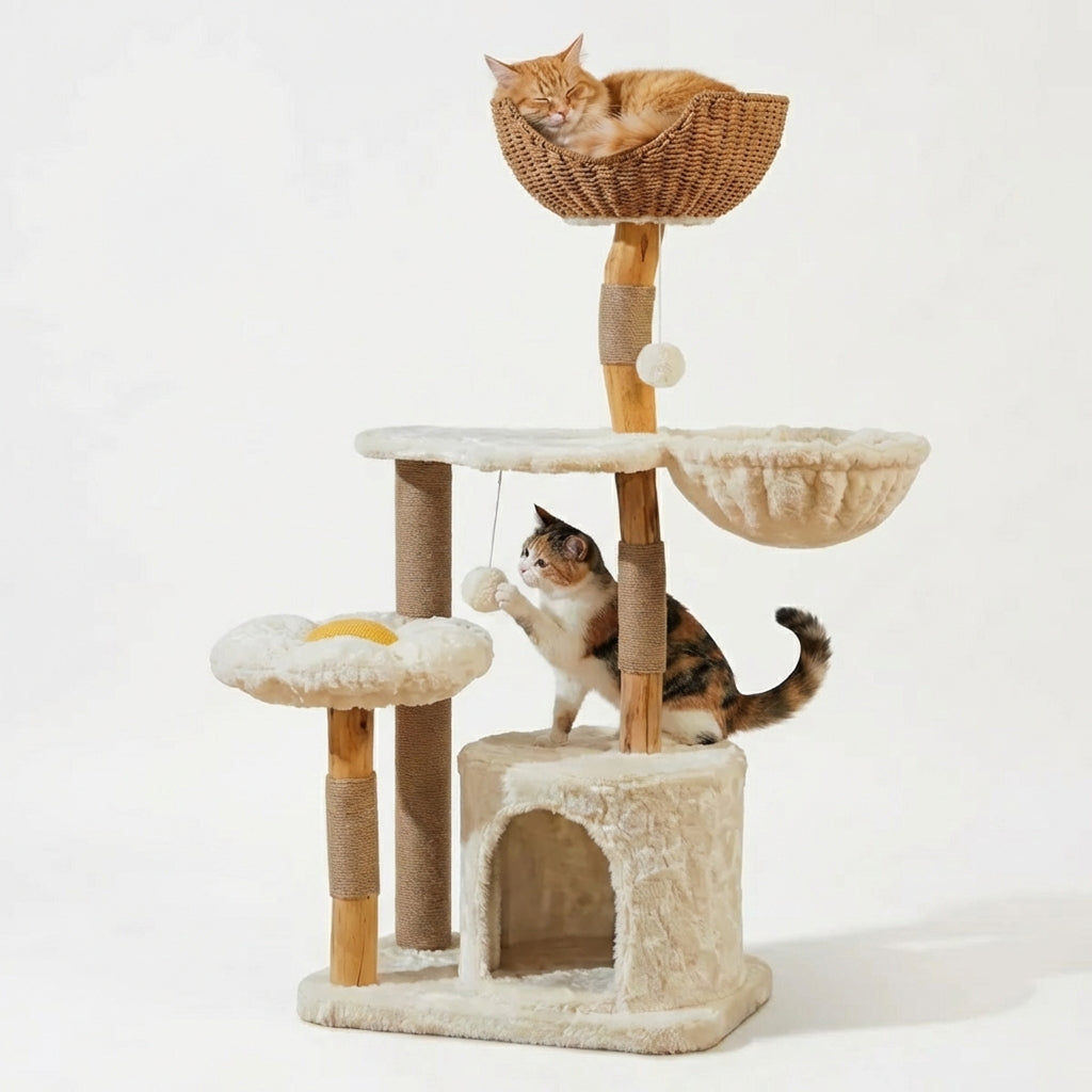 Cat Haven Tower | Solid Wood Cat Tree for Large Cats 1