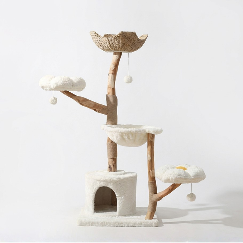 Cleo Cat Tower | Spacious Solid Wood Cat Tree 0