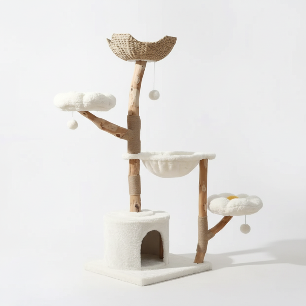 Cleo Cat Tower | Spacious Solid Wood Cat Tree 1