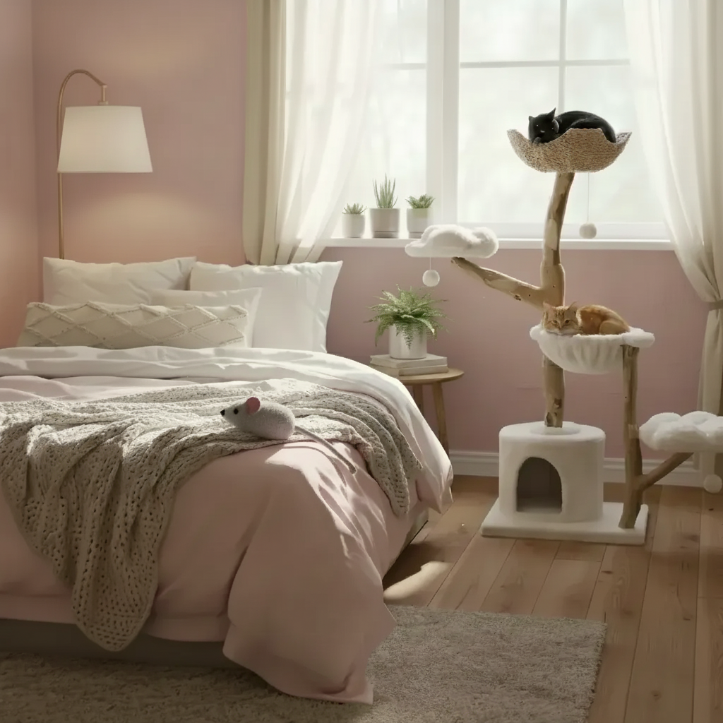 Cleo Cat Tower | Spacious Solid Wood Cat Tree 4