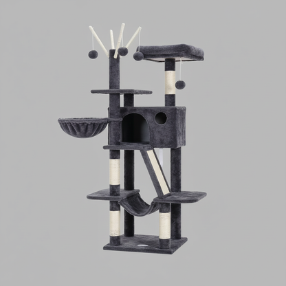 Cozy Cat Tower | 53-Inch Cat Tree with Hammocks 0