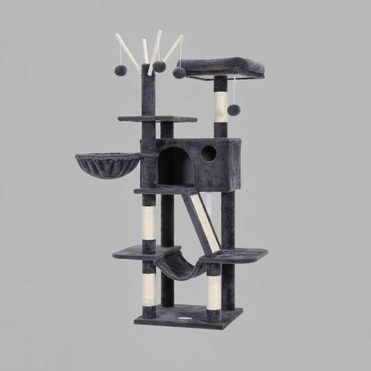 Cozy Cat Tower | 53-Inch Cat Tree with Hammocks 0
