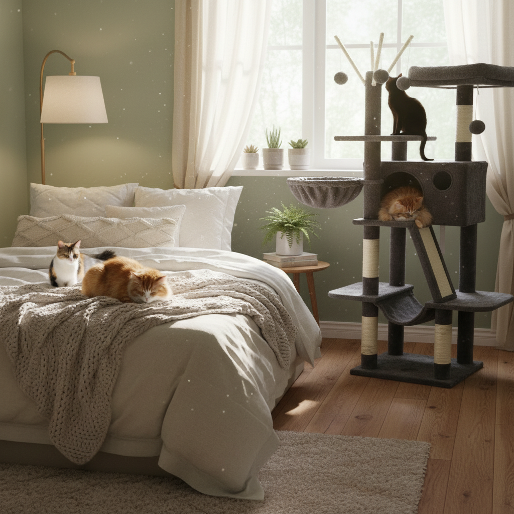 Cozy Cat Tower | 53-Inch Cat Tree with Hammocks 2