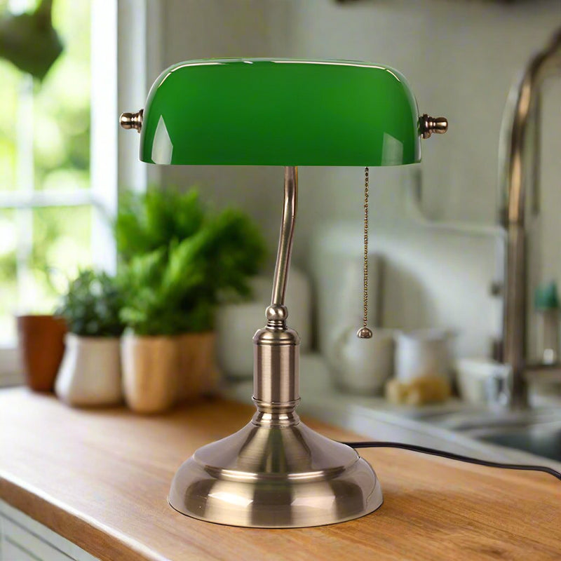 European Glass Table Lamp | Elegant Bedside or Desk Lamp