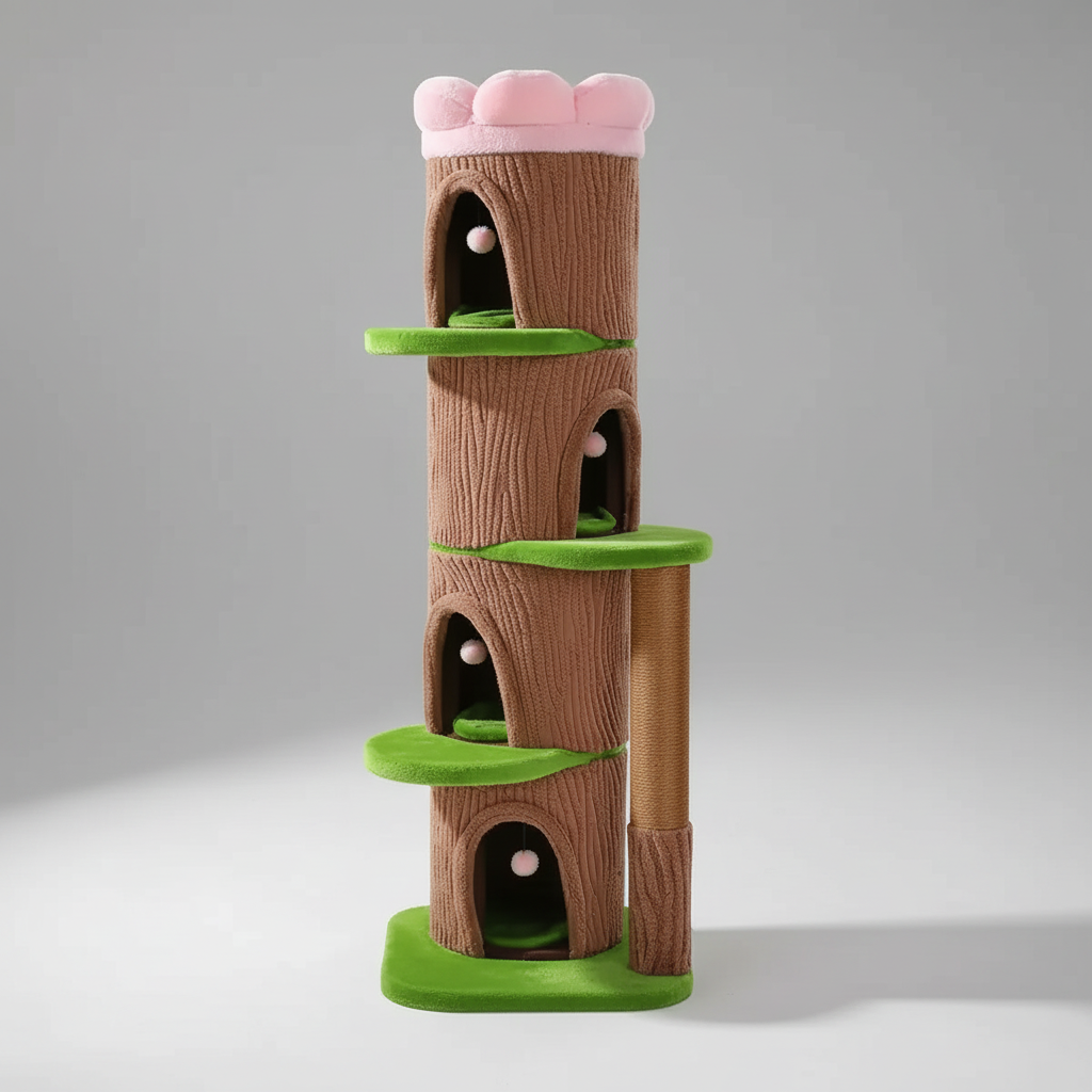 Feline Forest Cat Tower | Large Cat Tree with Flower Perch 0