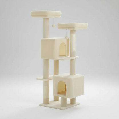 Floral Cat Tree | Indoor Cat Tower with Perches and Condos 3