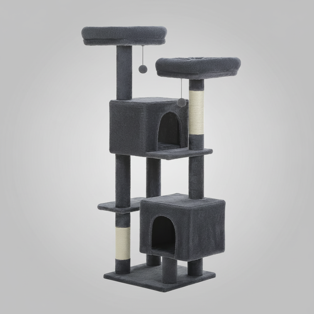 Floral Cat Tree | Indoor Cat Tower with Perches and Condos 4