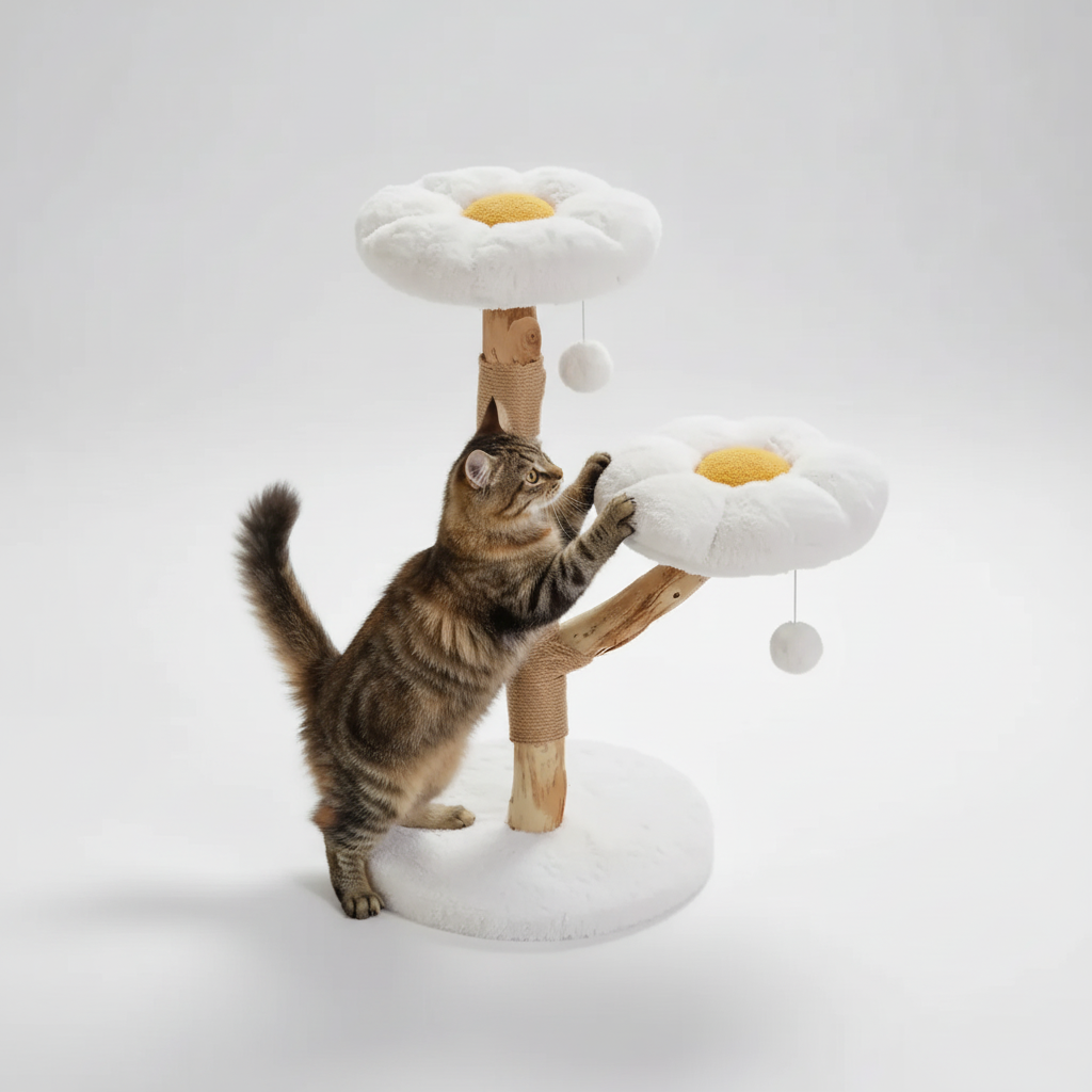 Milo Cat Tree | Solid Wood Cat Tower for Large Cats 2