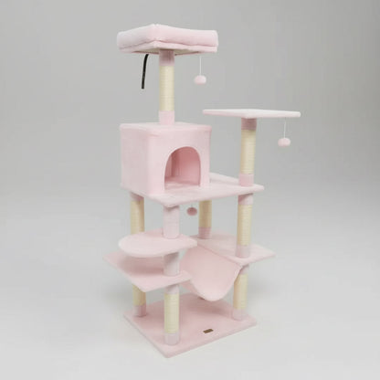 Pink Cat Tree | Modern Multi-Level Indoor Condo 0