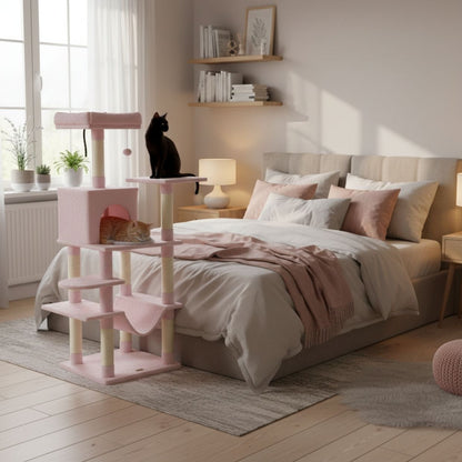 Pink Cat Tree | Modern Multi-Level Indoor Condo 2