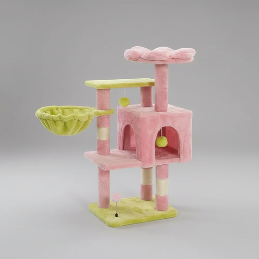 Pink Flower Cat Tree | Multi-Level Cat Condo 0