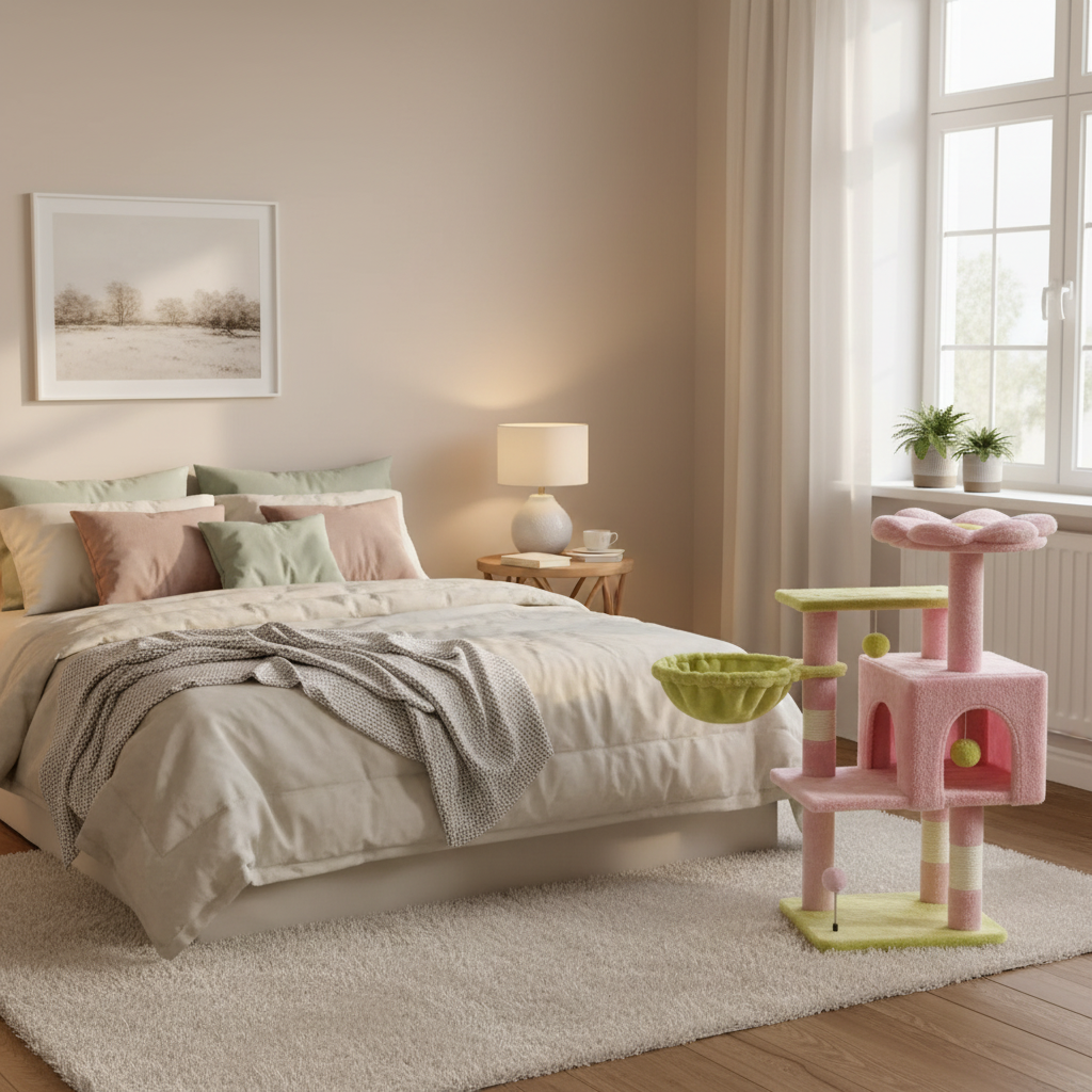 Pink Flower Cat Tree | Multi-Level Cat Condo 2